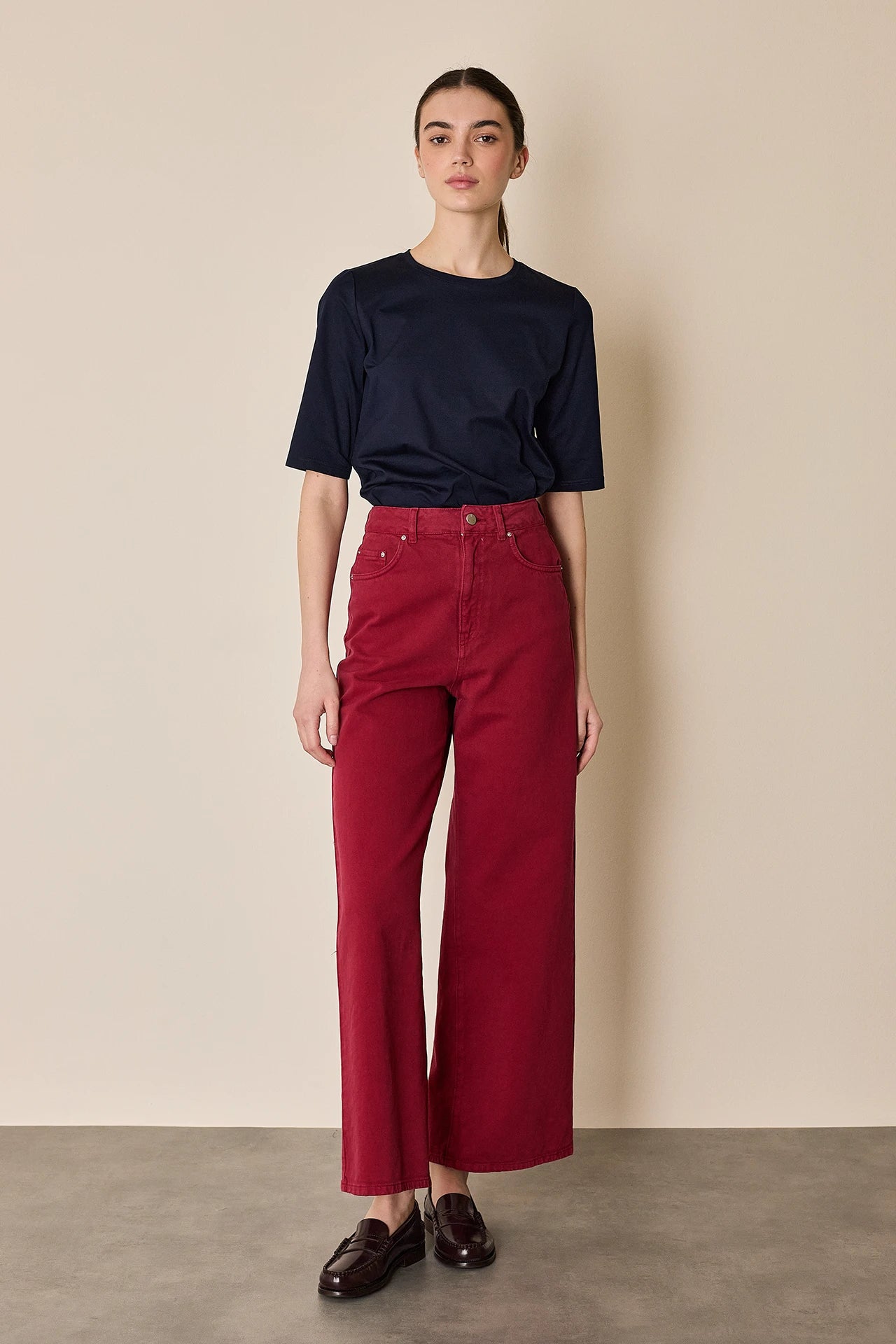 Garment-dyed trousers