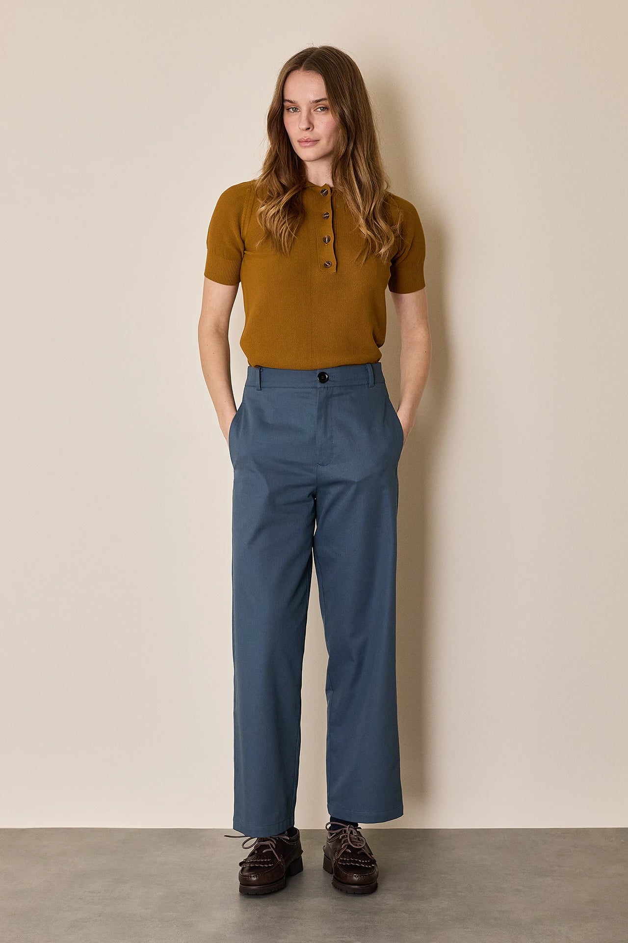 Structured cotton pants