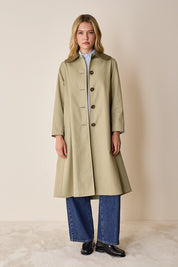 Trench oversize con colletto tondo