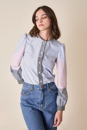 Camicia patchwork in cotone