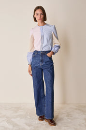 Camicia patchwork in cotone