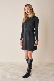 Jersey dress with matching belt