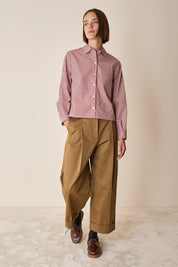 Cotton-blend wide-leg trousers