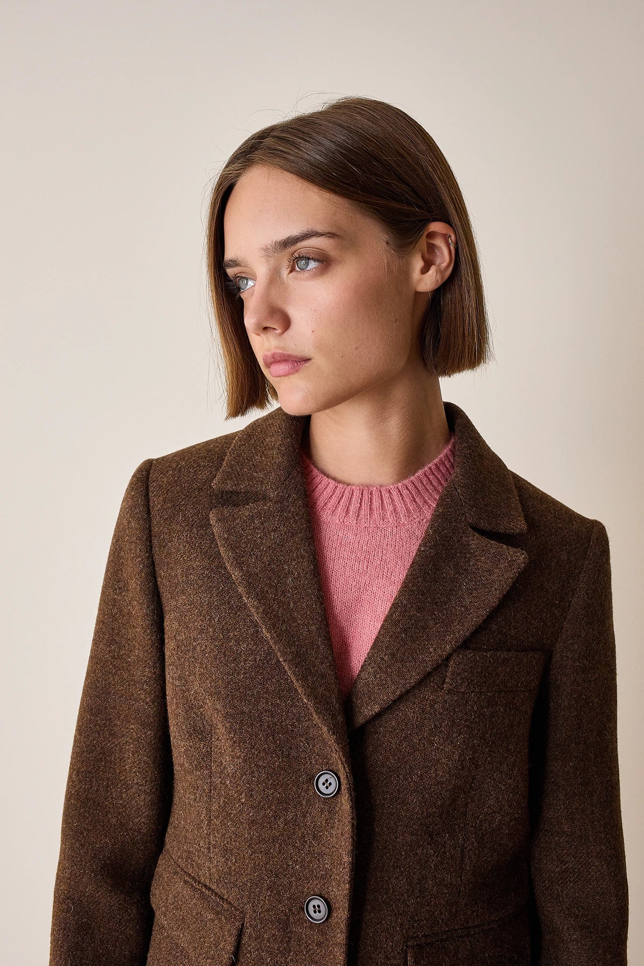 Single-breasted wool jacket