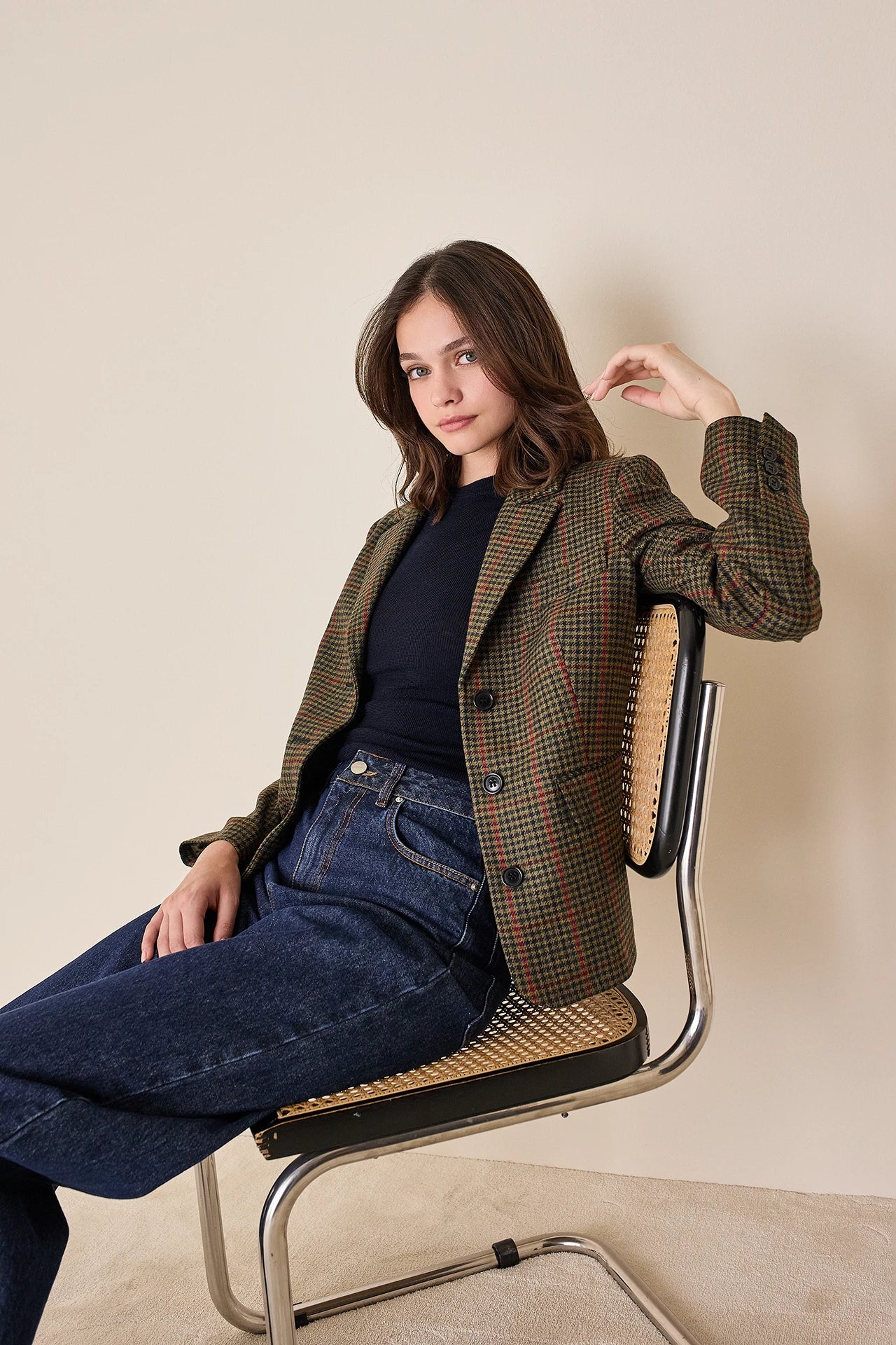 Giacca in lana pied-de-poule