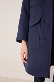 Wool coat with patch pockets