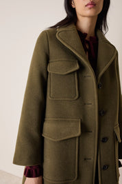 Wool coat with patch pockets