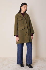 Wool coat with patch pockets