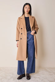 Cappotto lungo doppiopetto in lana e cashmere