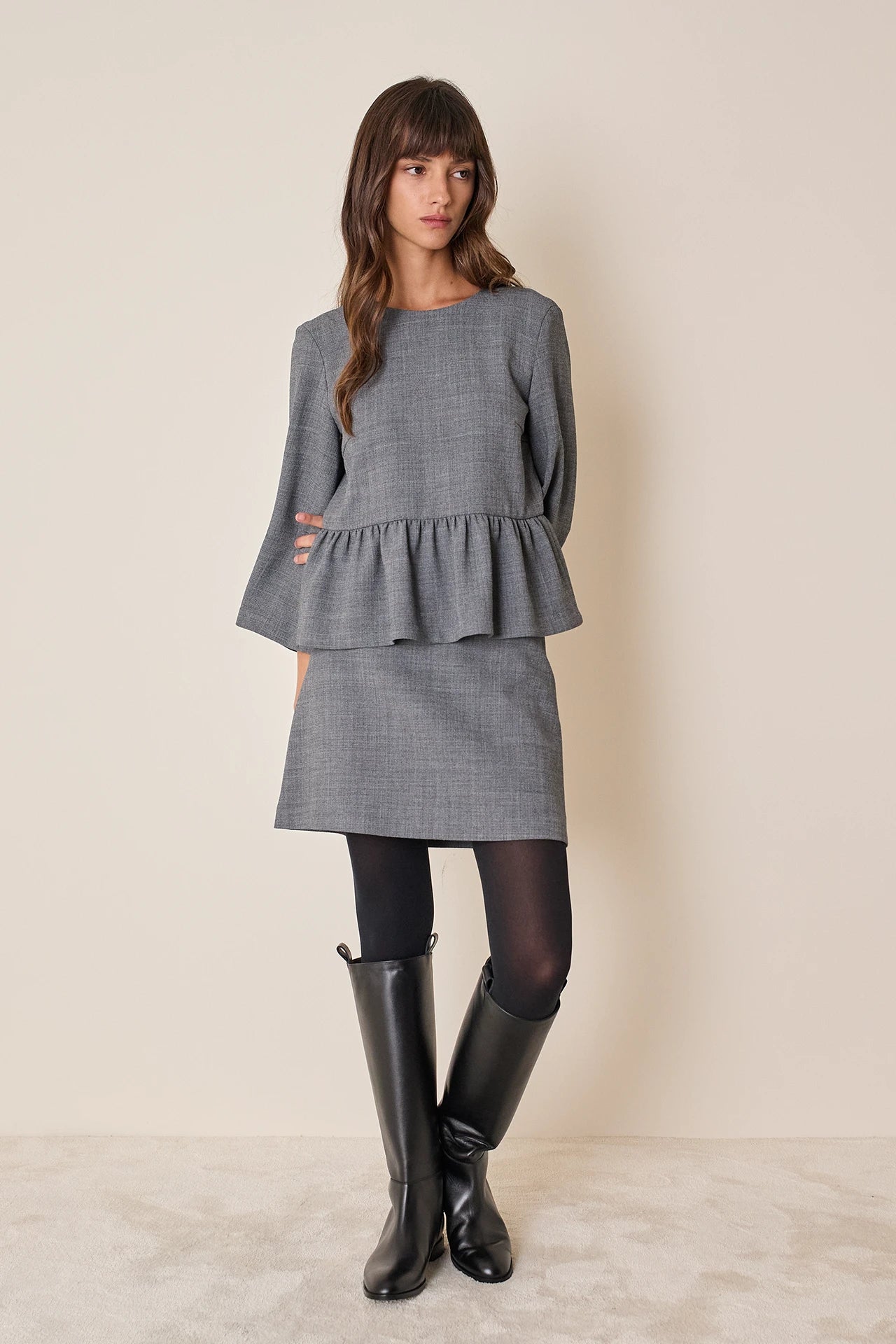 Wool-blend miniskirt