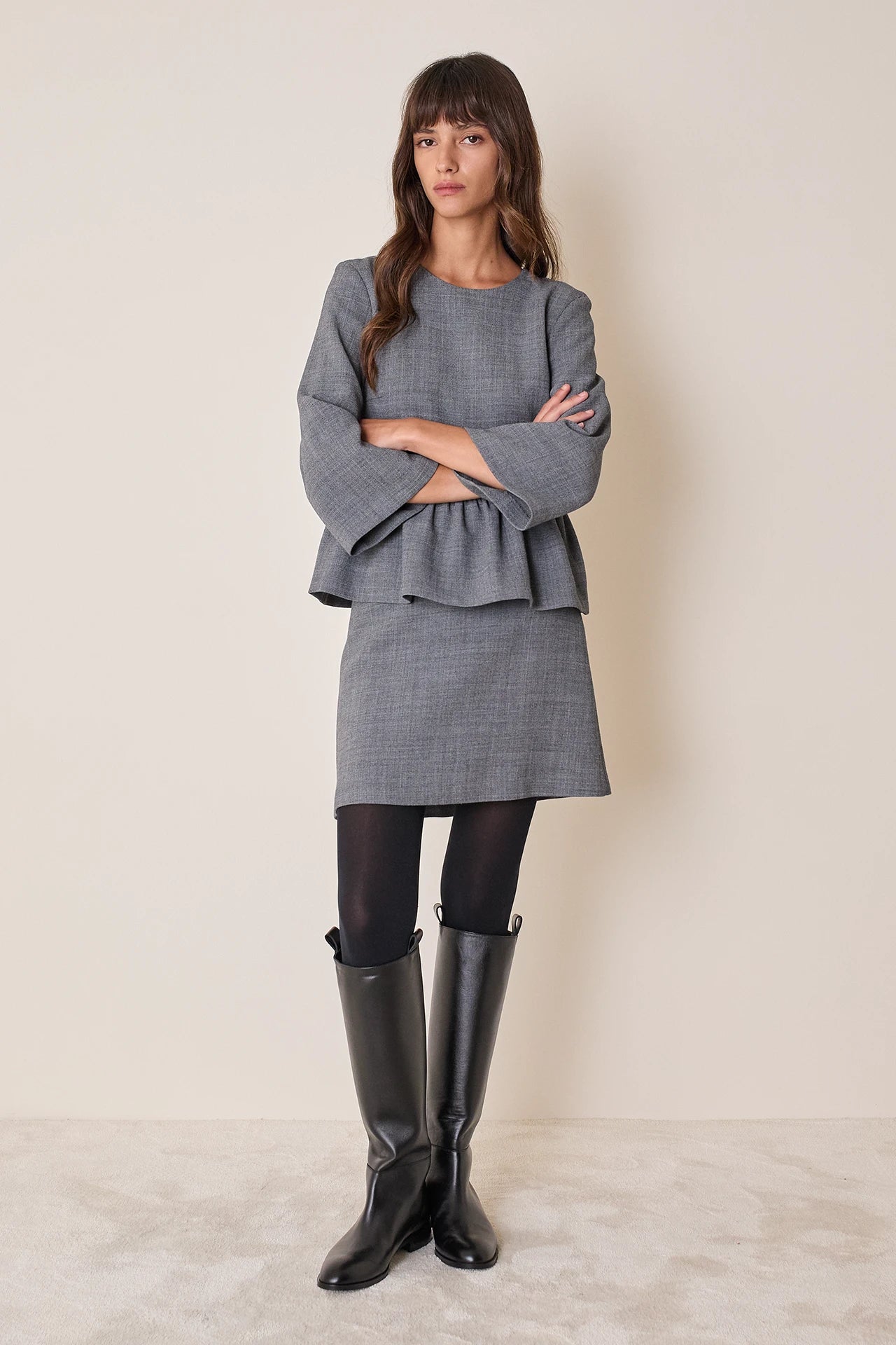 Wool-blend miniskirt