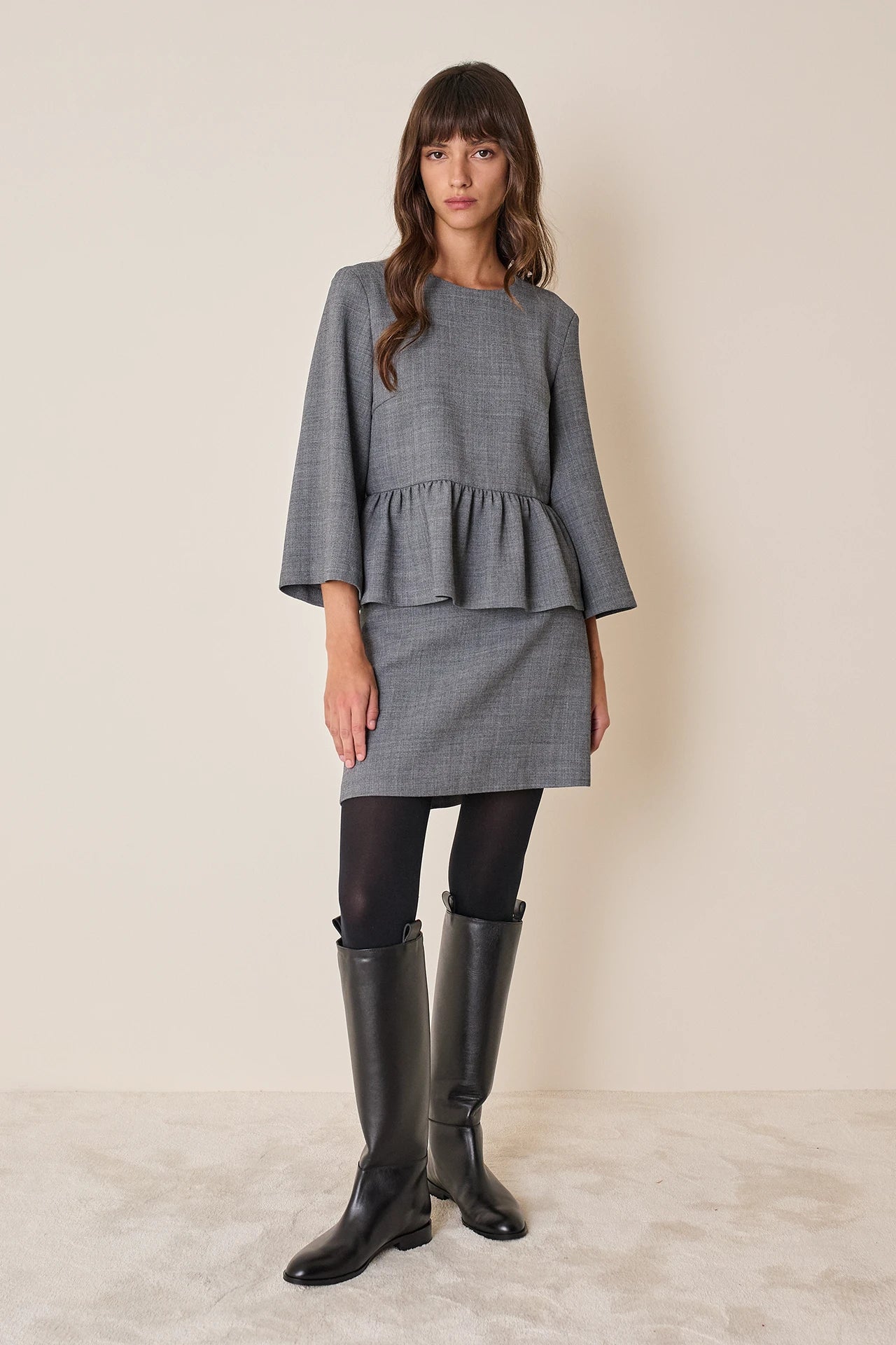 Wool-blend miniskirt