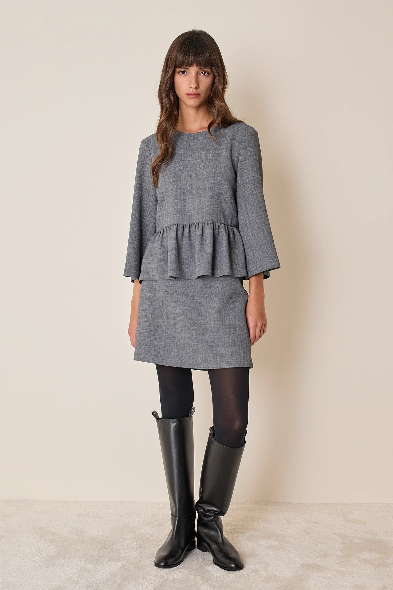 Wool-blend miniskirt