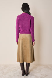 Long corduroy skirt with buttons