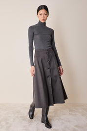 Long skirt with buttons