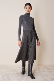 Long skirt with buttons