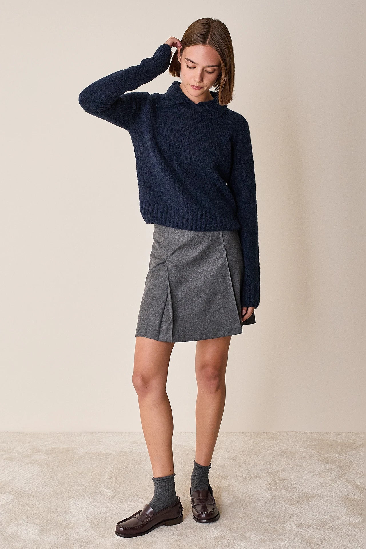 Gonna con pieghe a cannoncino