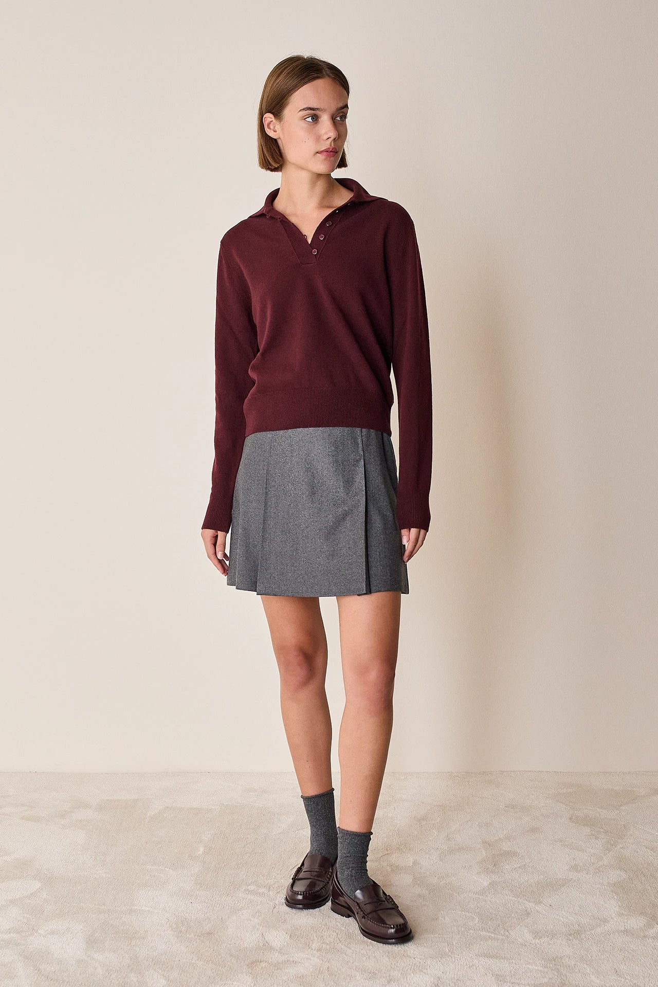 Gonna con pieghe a cannoncino