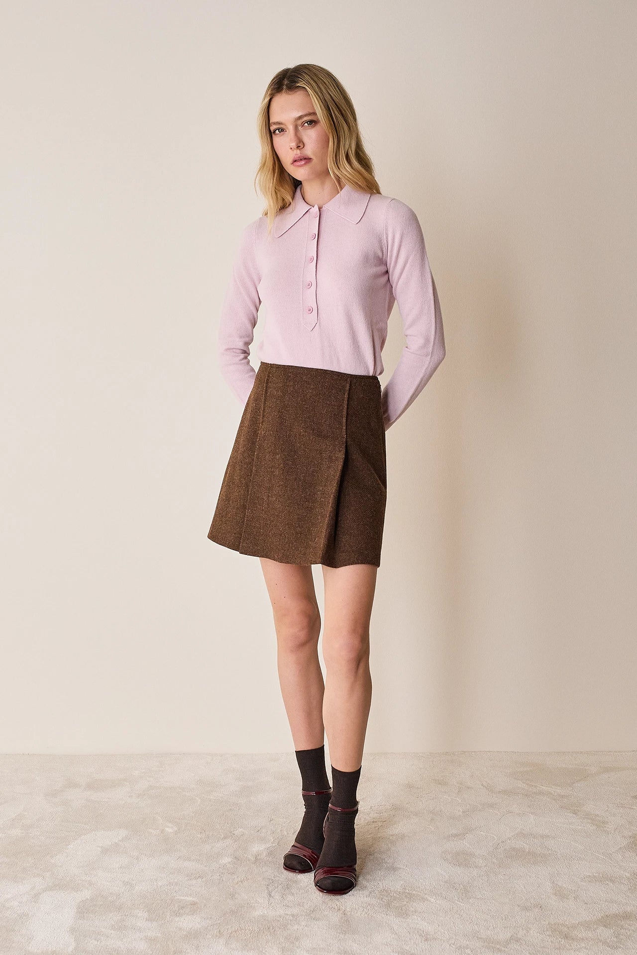 Gonna con pieghe a cannoncino