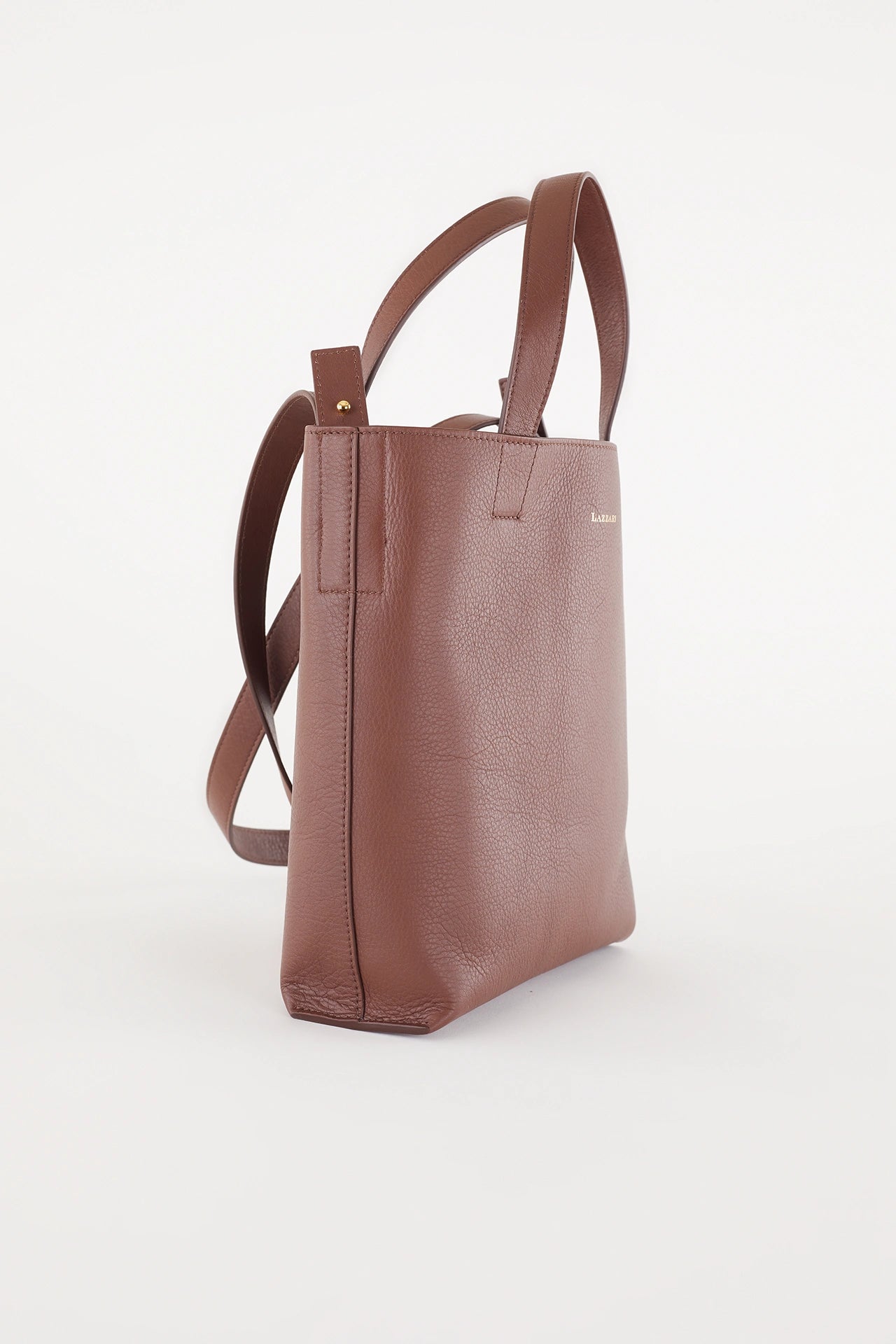 Leather tote bag with shoulder strap