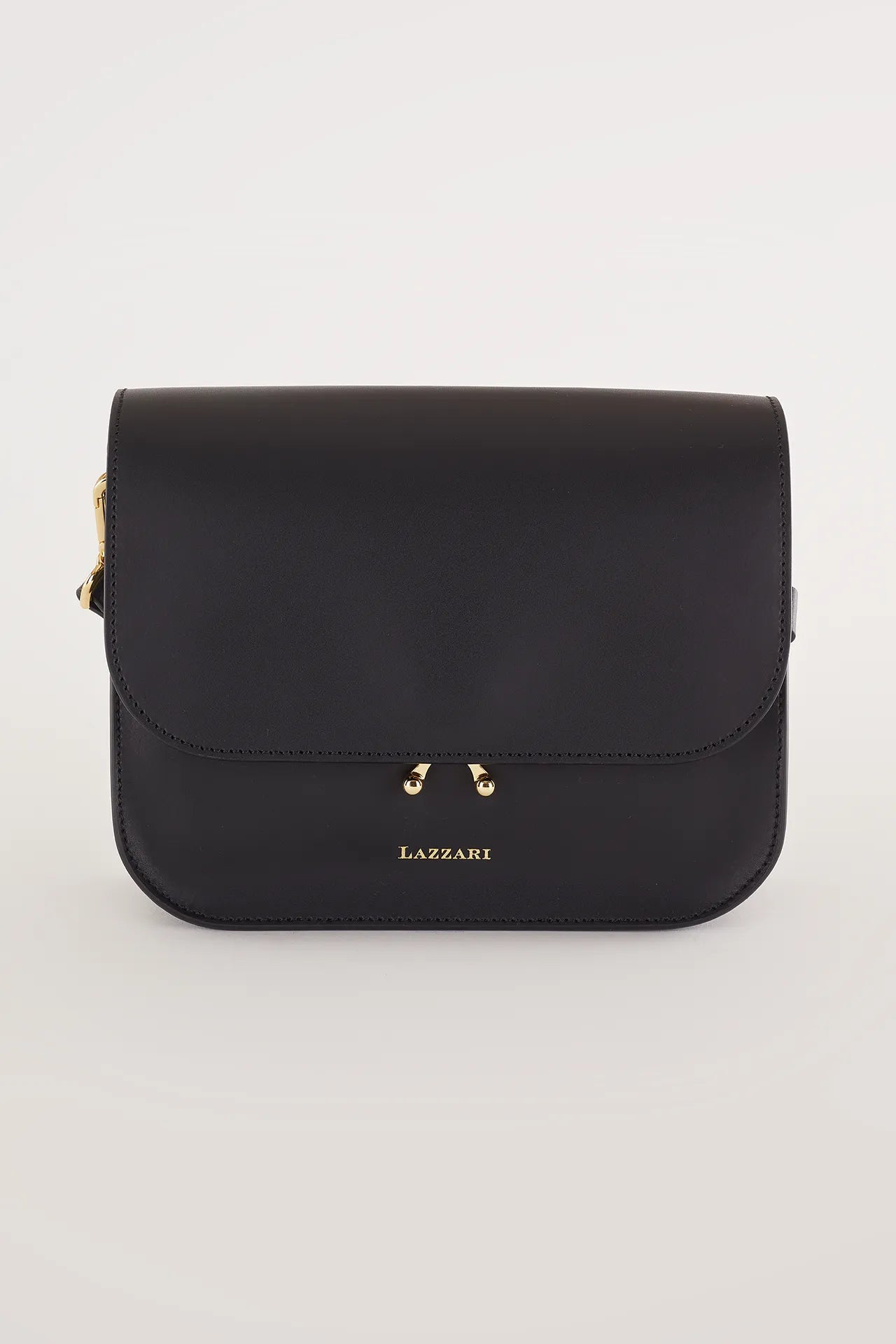 Rectangular shoulder bag with push-lock fastening
