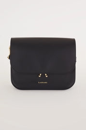 Rectangular shoulder bag with push-lock fastening