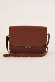 Rectangular shoulder bag with push-lock fastening