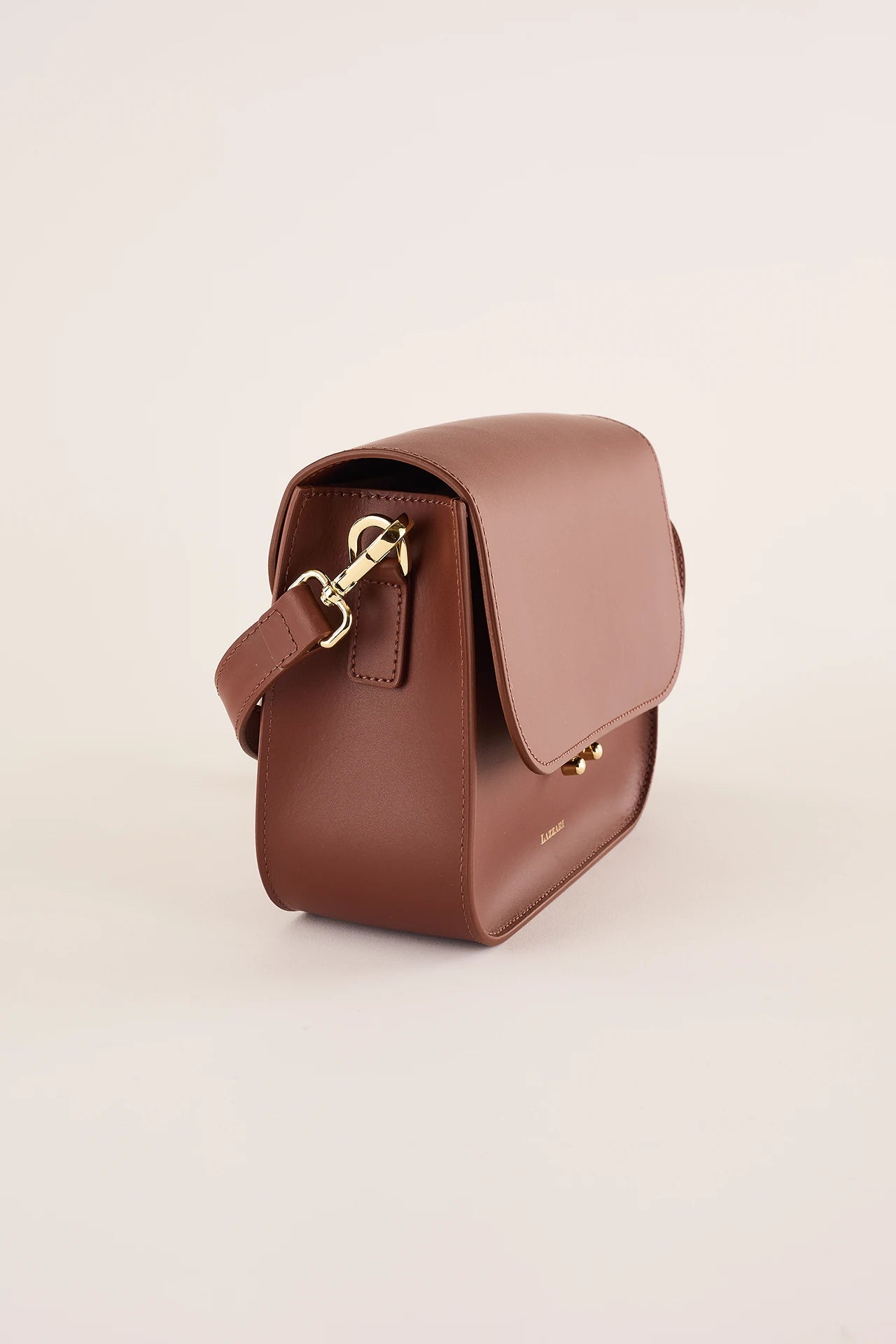 Rectangular shoulder bag with push-lock fastening