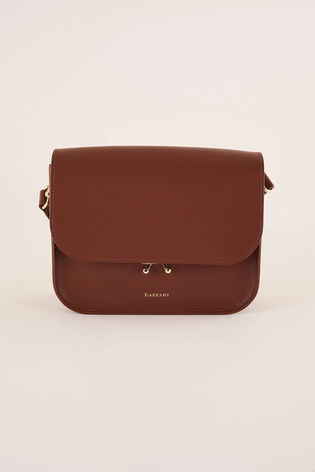 Rectangular shoulder bag with push-lock fastening