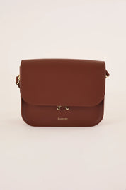 Rectangular shoulder bag with push-lock fastening