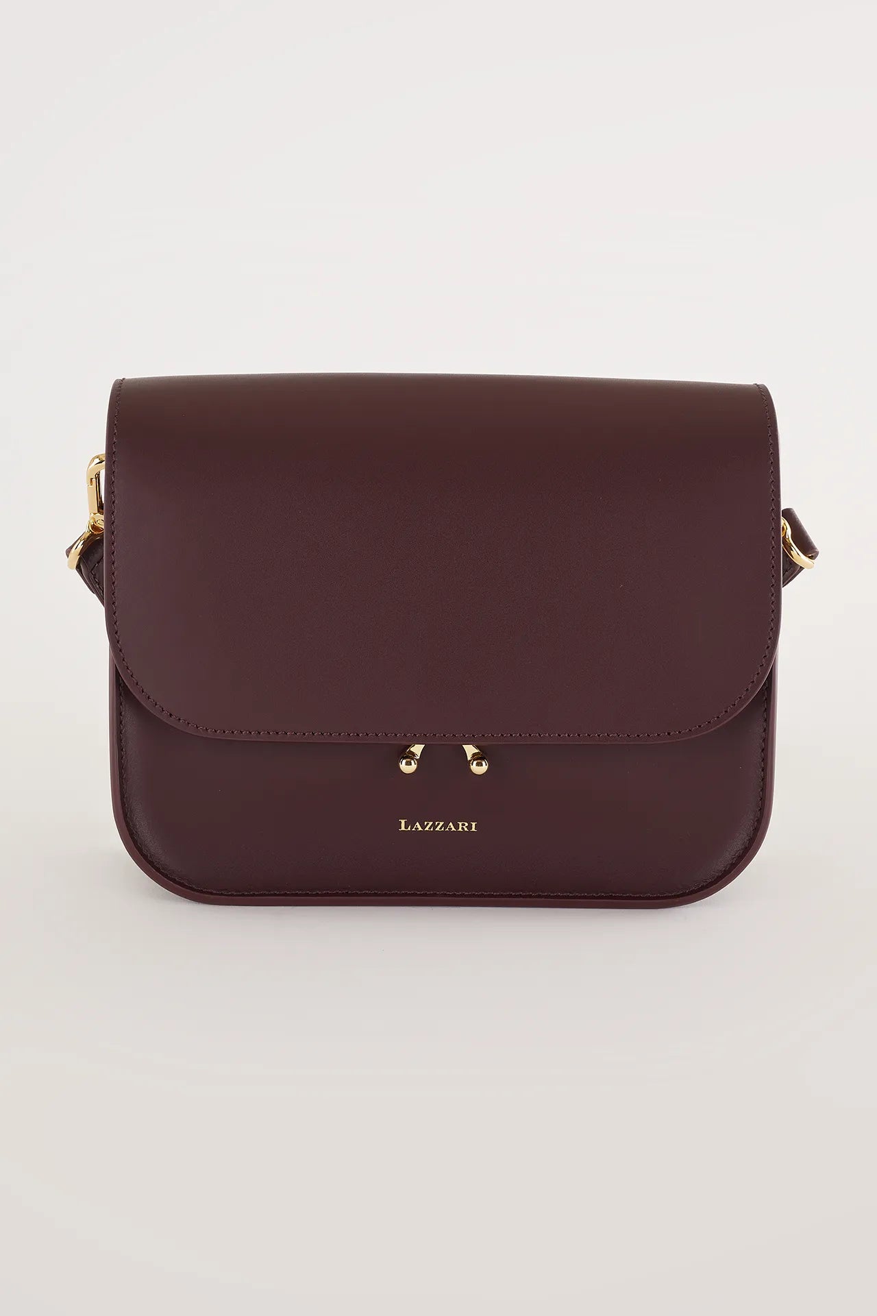 Rectangular shoulder bag with push-lock fastening