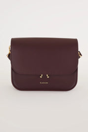 Rectangular shoulder bag with push-lock fastening