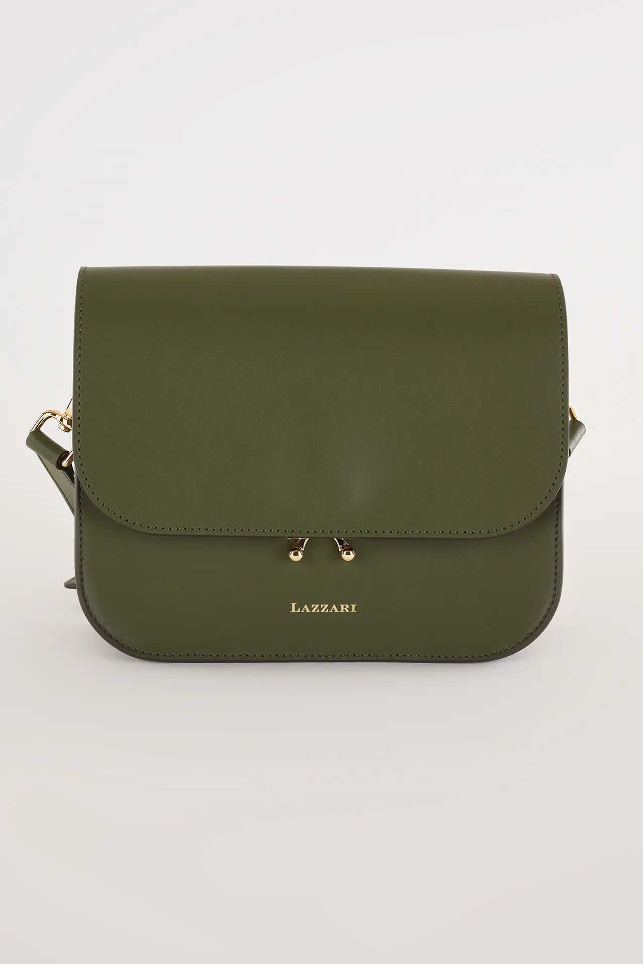 Rectangular shoulder bag with push-lock fastening