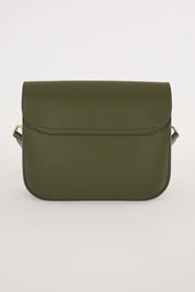 Rectangular shoulder bag with push-lock fastening