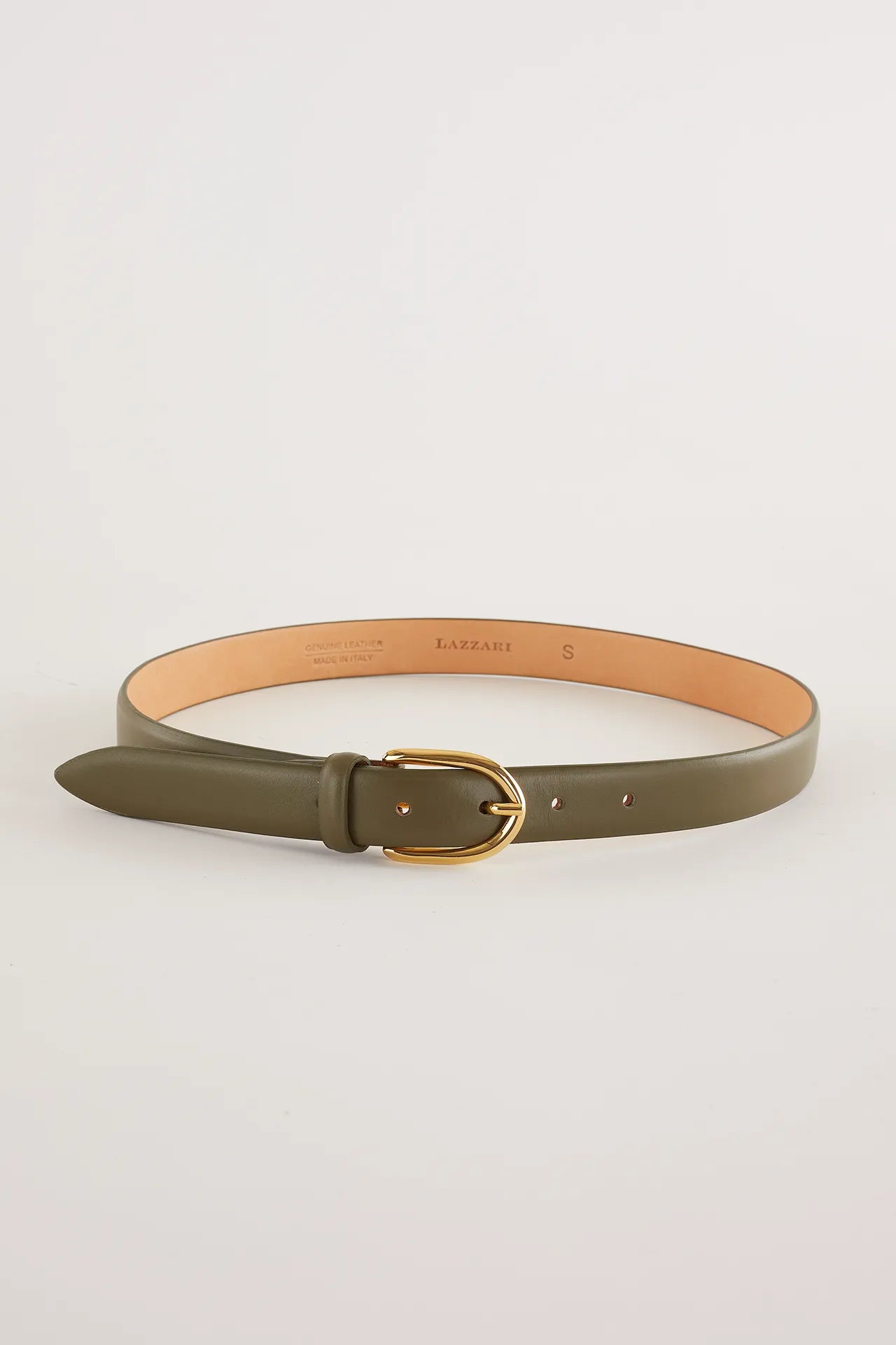 Domed leather belt
