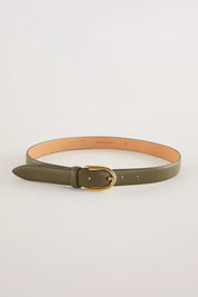 Domed leather belt