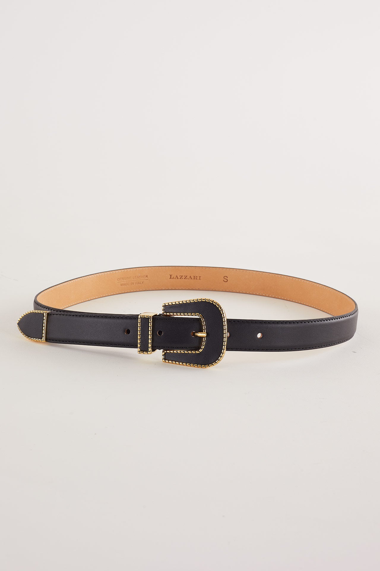 Cintura con fibbia ricoperta in pelle