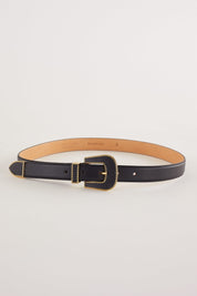 Cintura con fibbia ricoperta in pelle