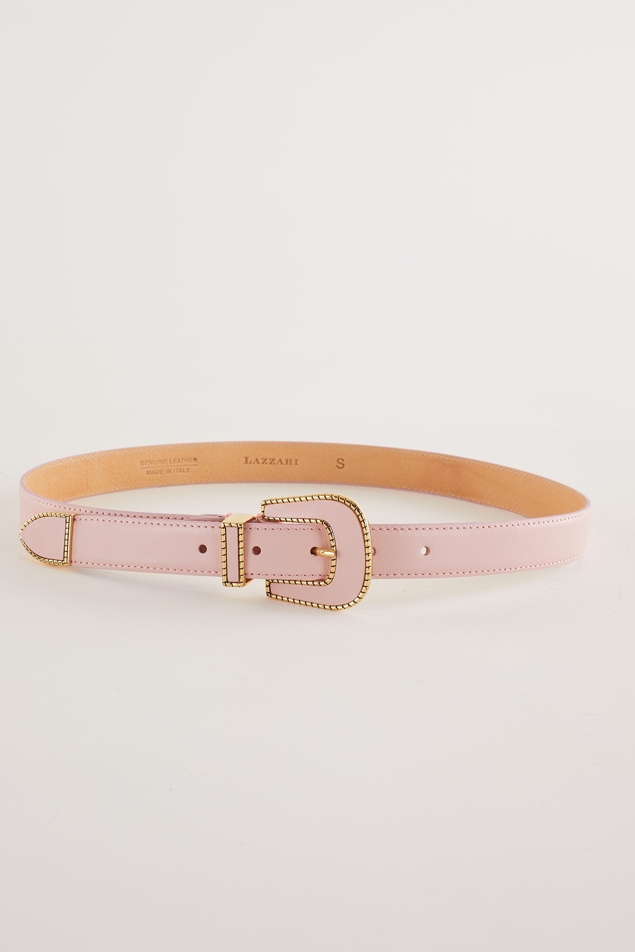 Cintura con fibbia ricoperta in pelle