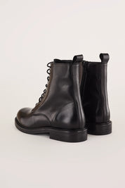 Leather lace-up ankle boots