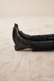 Leather lace-up ankle boots