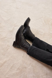 Leather lace-up ankle boots