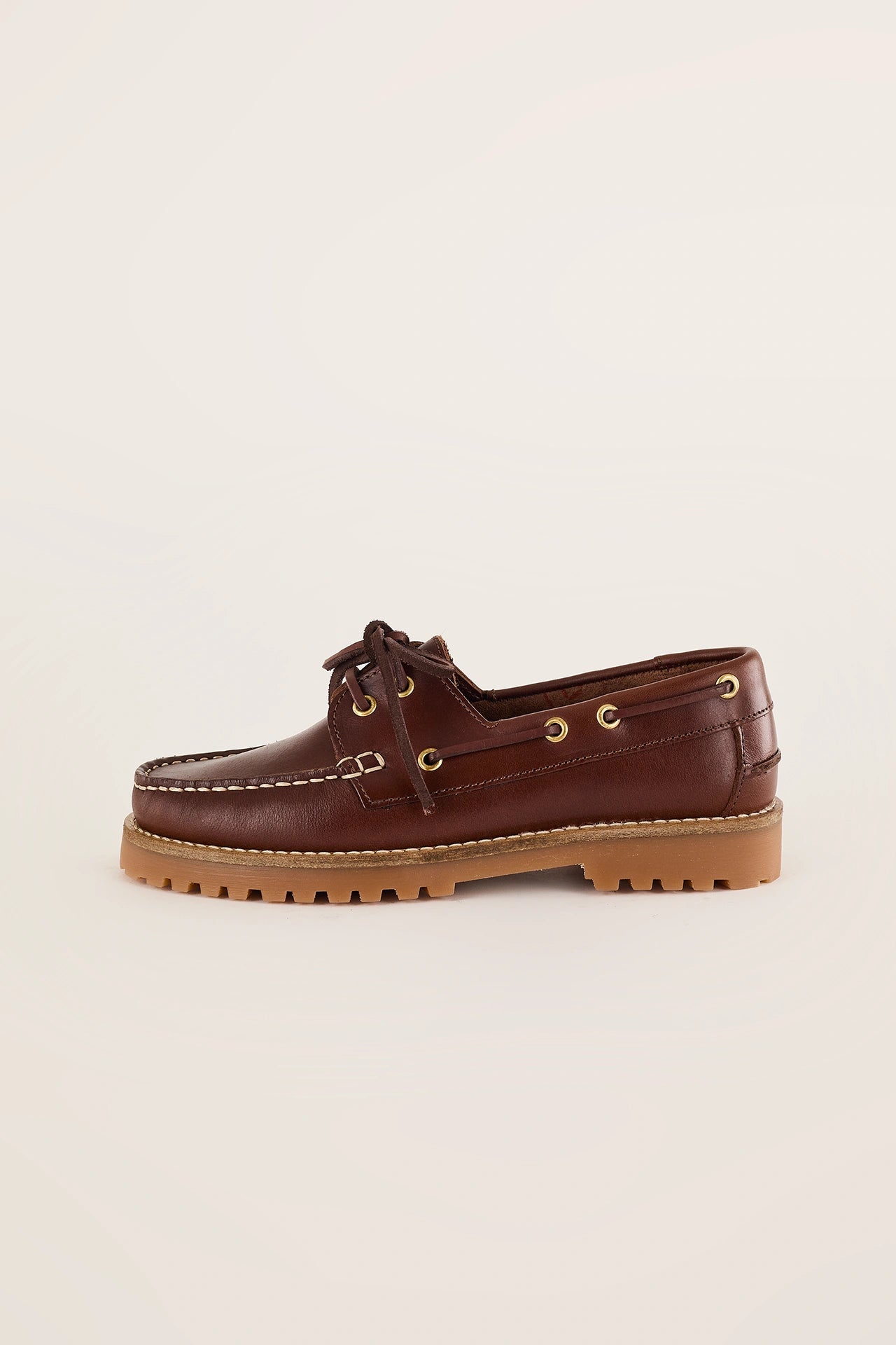 Rubber-soled boat shoes – Bianco