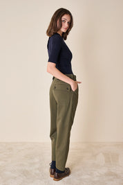 Short-sleeved wool crewneck
