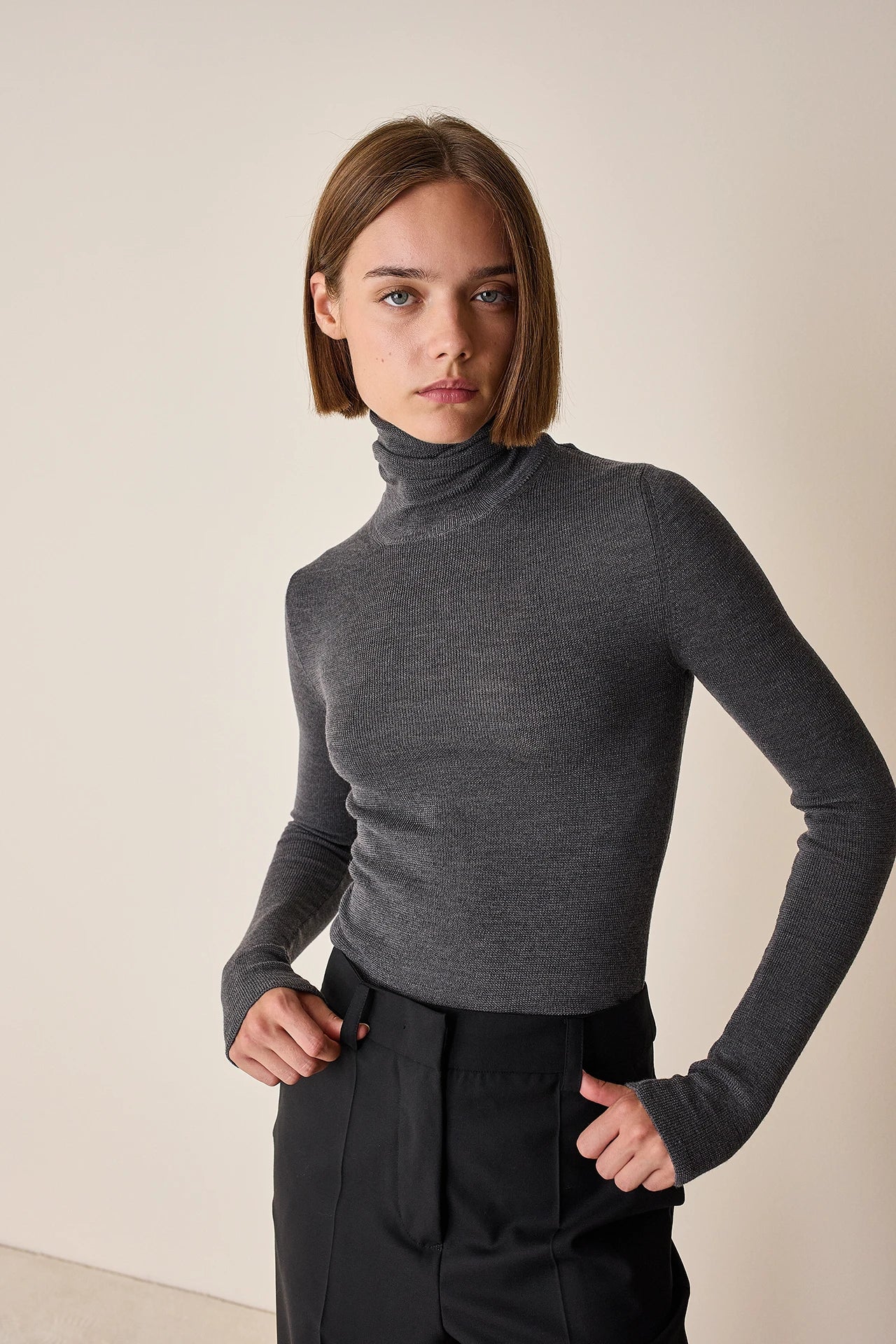 Turtleneck in extra fine merino wool