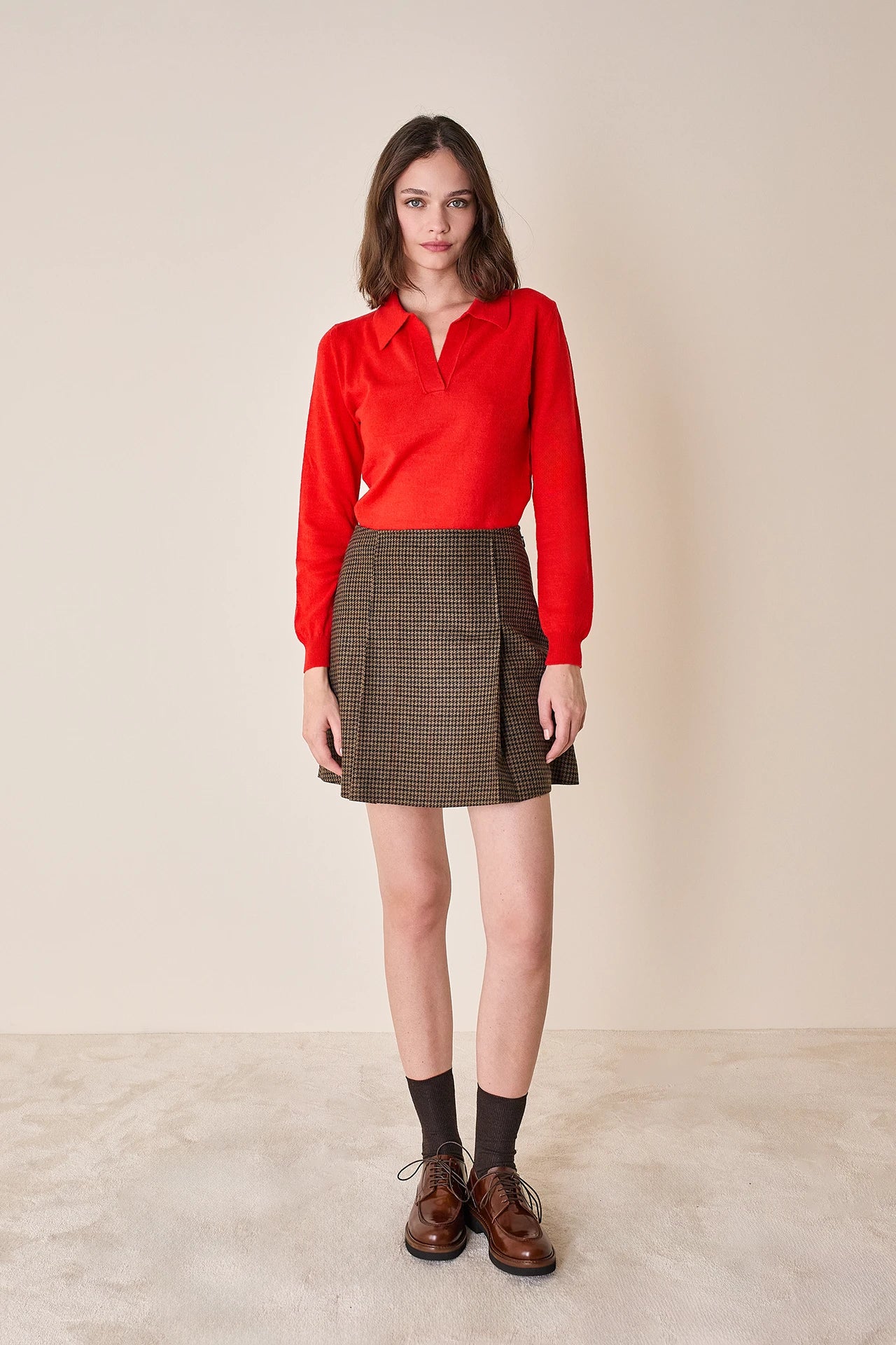 Polo in lana, seta e cashmere