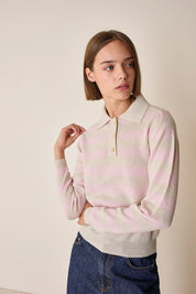 Knitted striped polo