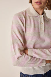 Knitted striped polo