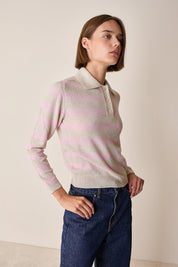 Knitted striped polo