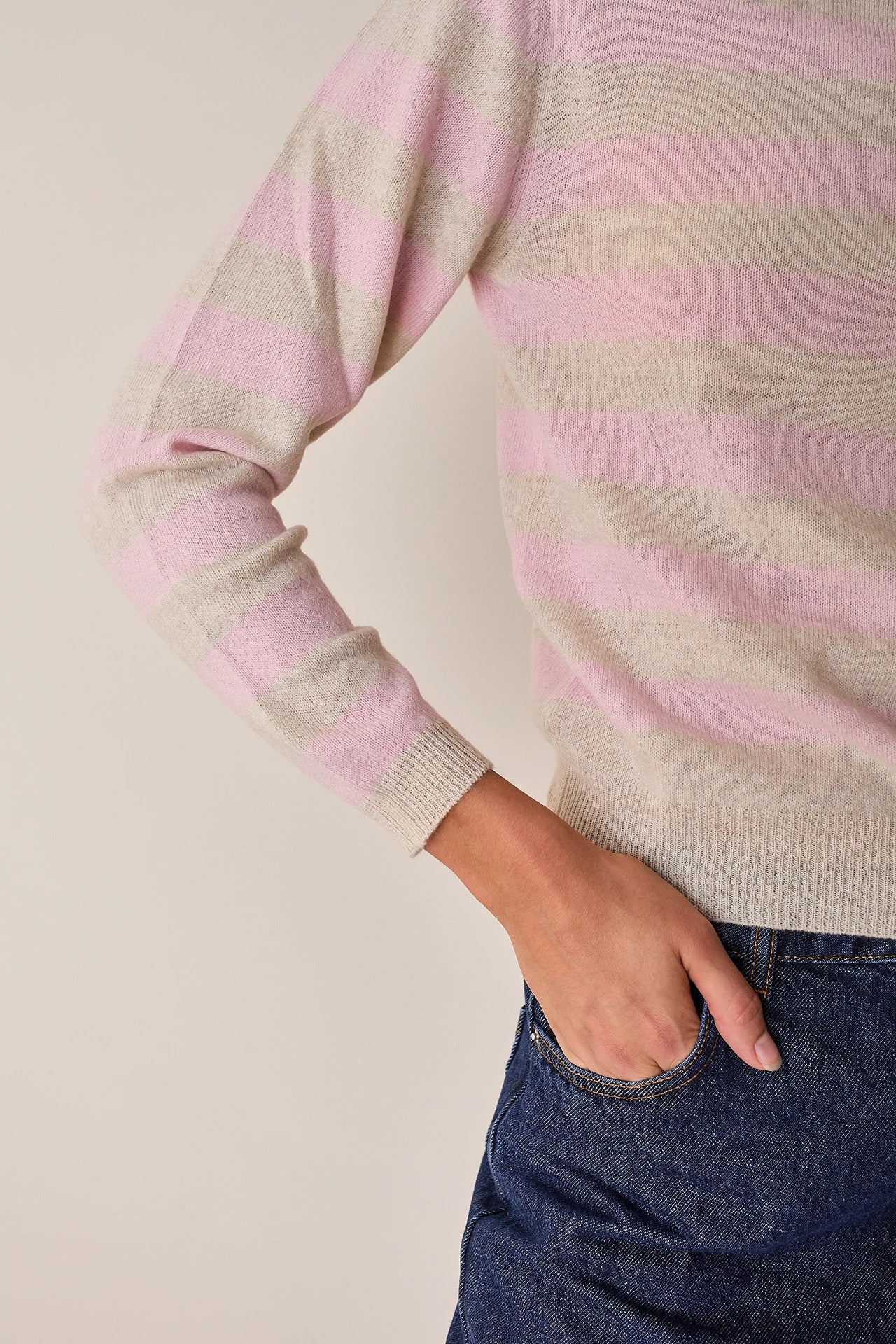 Knitted striped polo